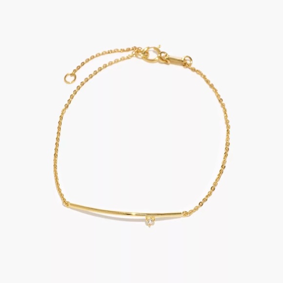 Madewell Demi-Fine White Topaz Bar Chain Bracele